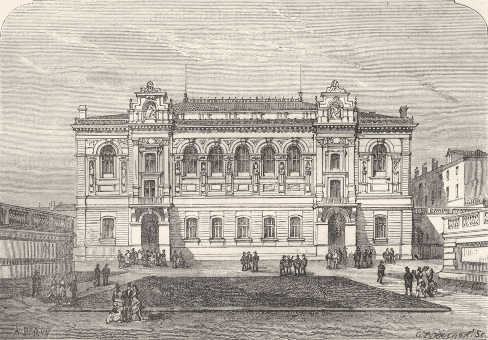 BOUCHES-DU-RHÔNE. Marseille. L'Ecole des Beaux-Arts 1880 old antique print